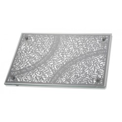 Dorit Judaica Tempered Glass ChallahCandlestick Tr... | Challah Boards