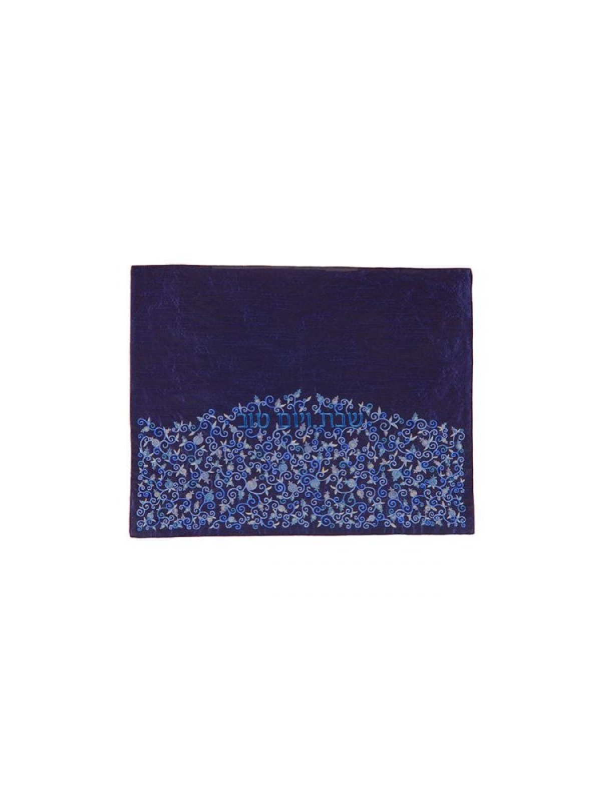 Yair Emanuel Embroidered Challah Cover Blue Pomegr... | Challah Covers