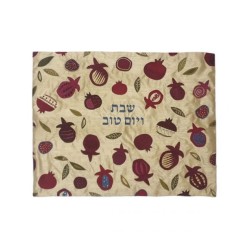 Yair Emanuel Embroidered Challah Cover on Gold Mar... | Challah Covers