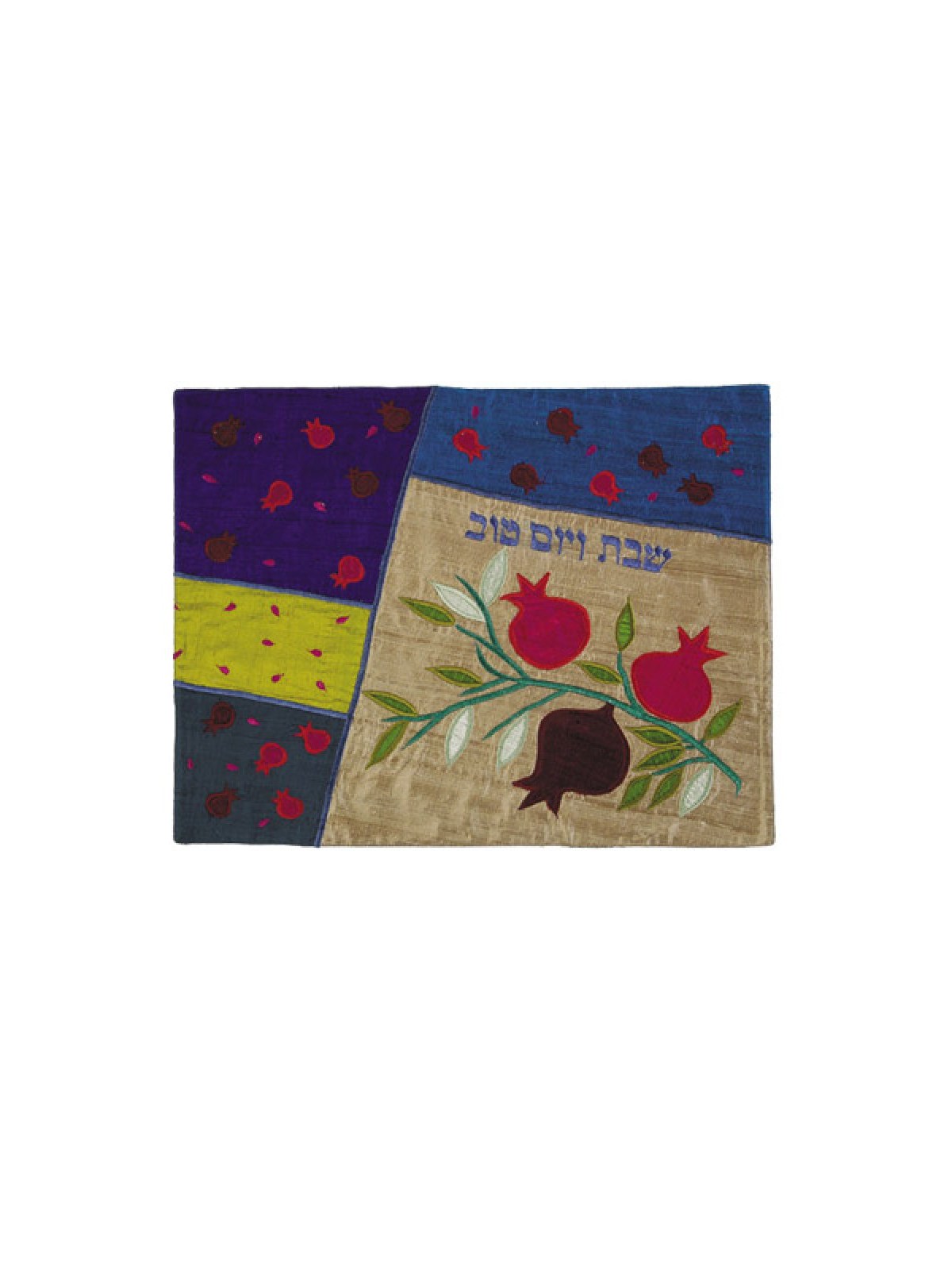 Yair Emanuel Raw Silk Challah Cover Embroidered Ap... | Challah Covers