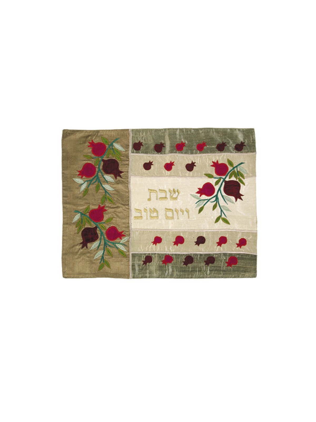 Yair Emanuel Raw Silk Challah Cover Embroidered Po... | Challah Covers