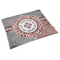 Dorit Judaica Challah Cover Maroon and Gray Pomegr... | Challah Covers