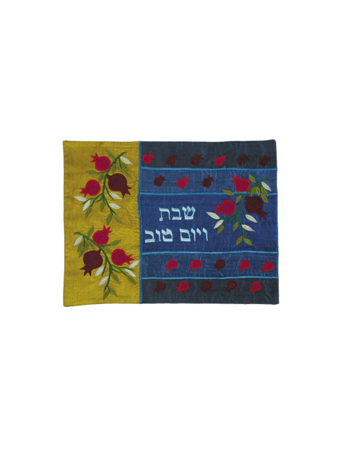 Yair Emanuel Raw Silk Challah Cover Embroidered Ap... | Challah Covers