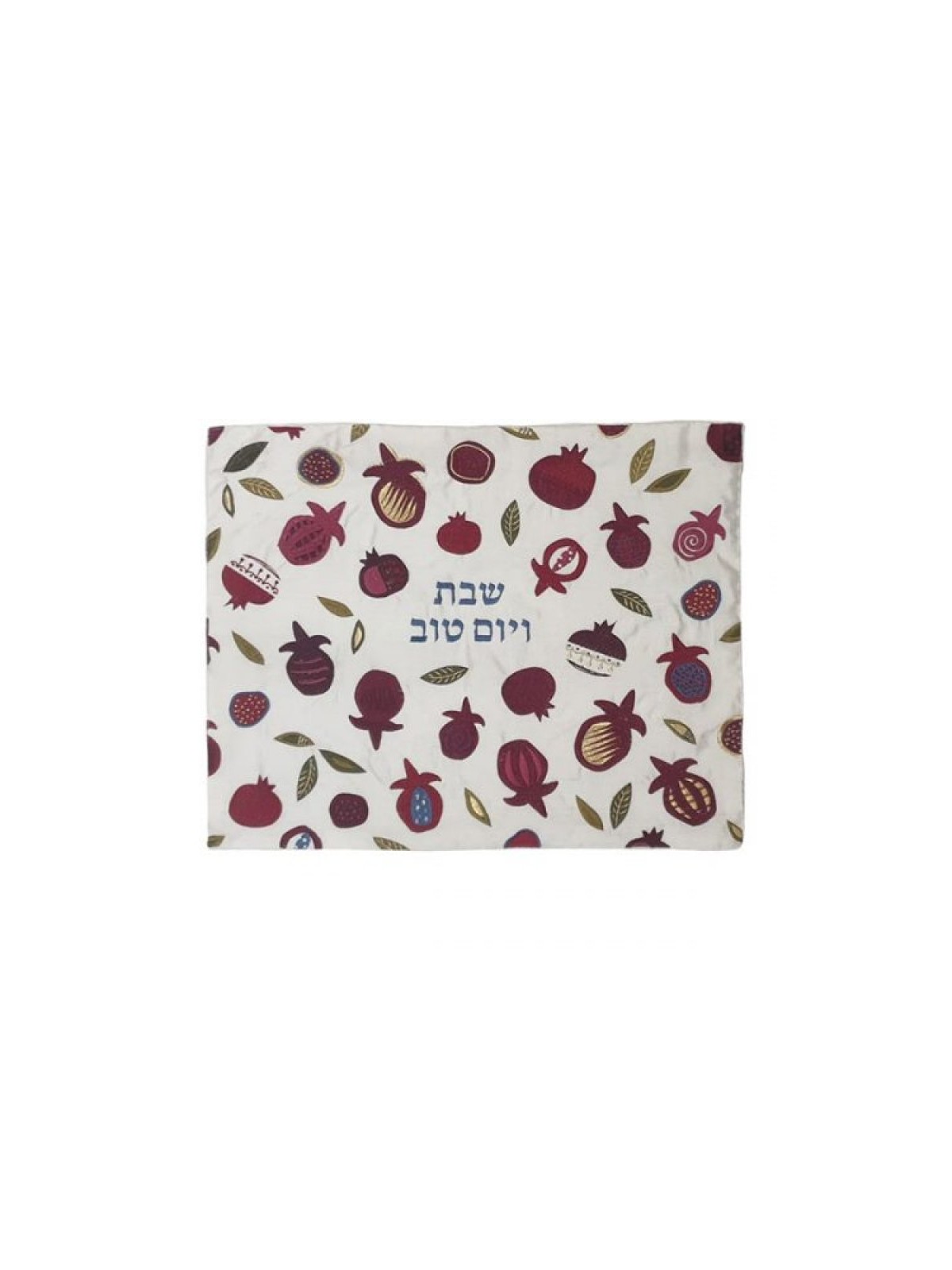 Yair Emanuel Embroidered Challah Cover on White Ma... | Challah Covers