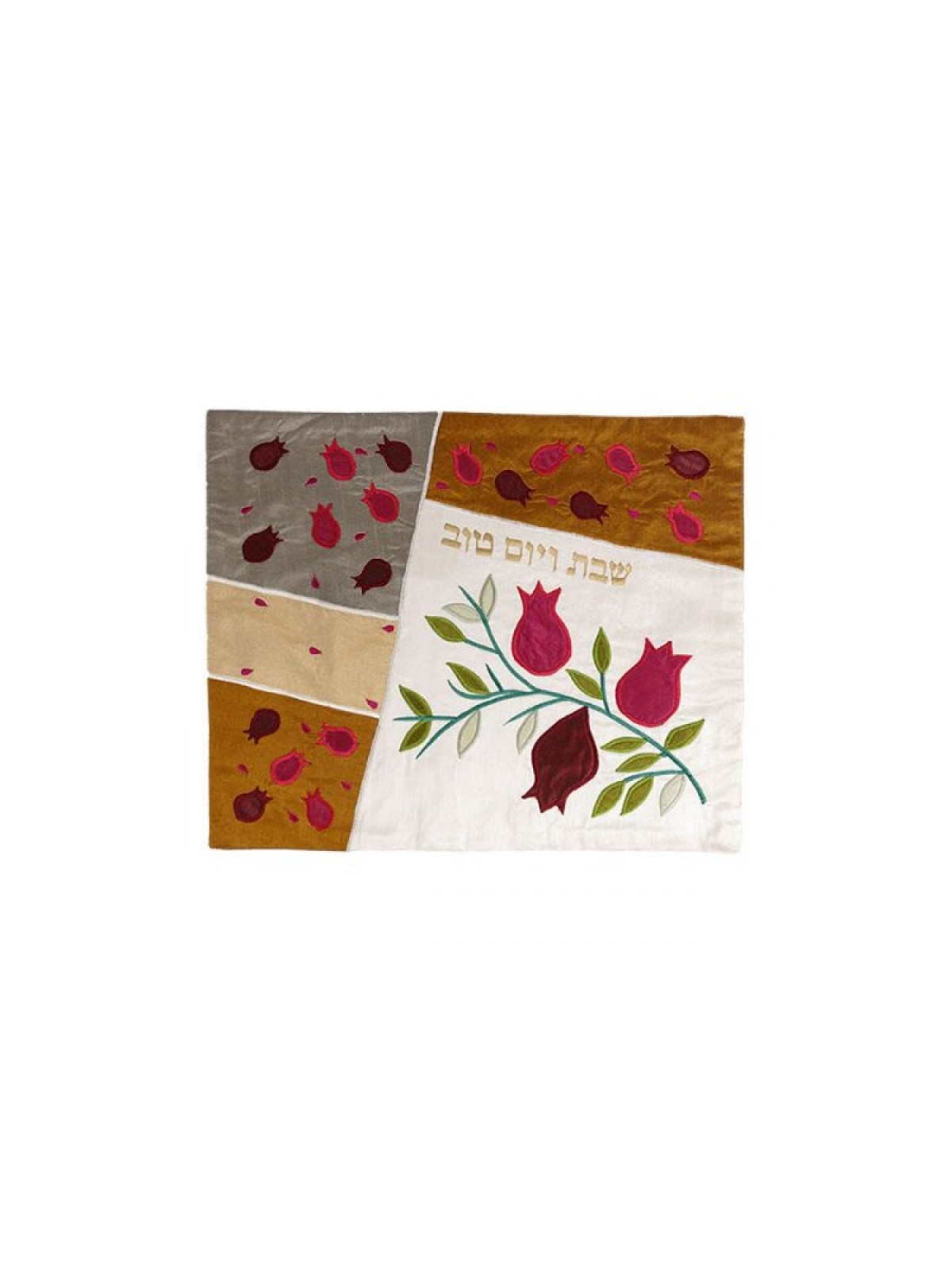 Yair Emanuel Raw Silk Challah Cover Embroidered Ap... | Challah Covers