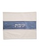 Faux Leather Challah Cover in Pearl White with Blu... | Challah Covers