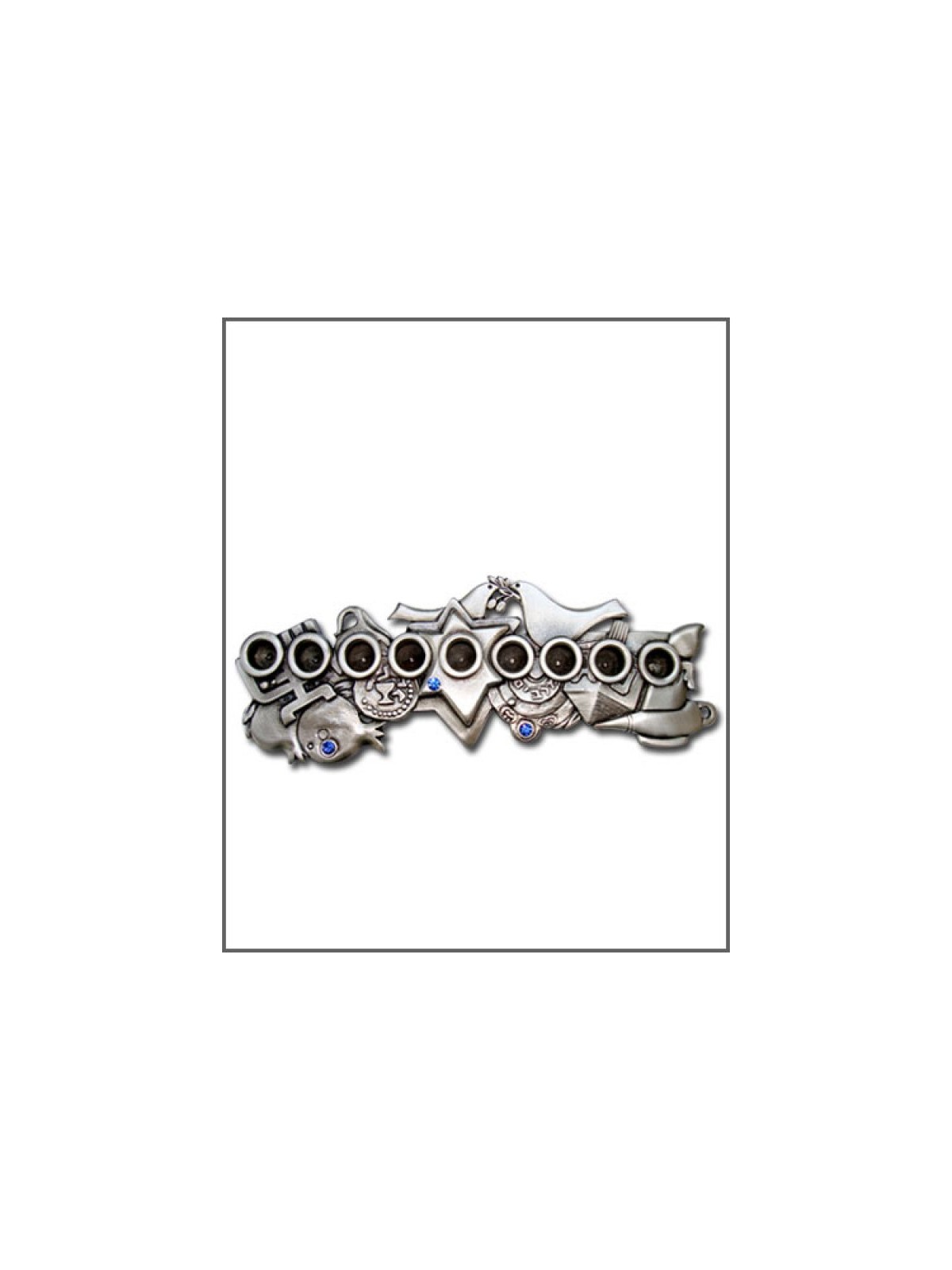Yealat Chen Métal Hanukkah Menorah Colombes et Juifs... | Hanoukka Menorah