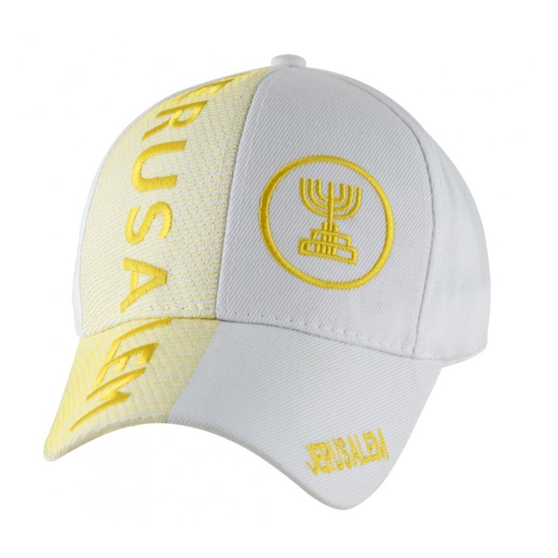 Casquette de baseball de Jérusalem avec emblème de la Menorah | Casquettes israéliennes