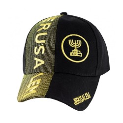 Jerusalem Baseball Cap with Menorah Emblem | Israeli Caps