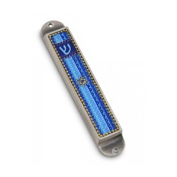 Iris Design Handcrafted Pewter and Enamel Be... | Modern Mezuzah Cases