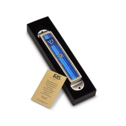 Iris Design Handcrafted Pewter and Enamel Be... | Modern Mezuzah Cases