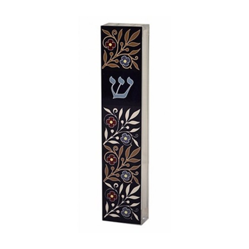 Dorit Judaica Acrylic Mezuzah Case Flowers o... | Modern Mezuzah Cases