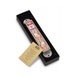 Iris Design Handcrafted Pewter Enamel Beaded... | Modern Mezuzah Cases