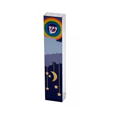 Dorit Judaica Étui Mezouza en acrylique Lune et étoile... | Mezouza des enfants