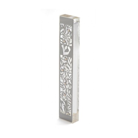Dorit Judaica Large Lucite Mezuzah Case Leav... | Modern Mezuzah Cases