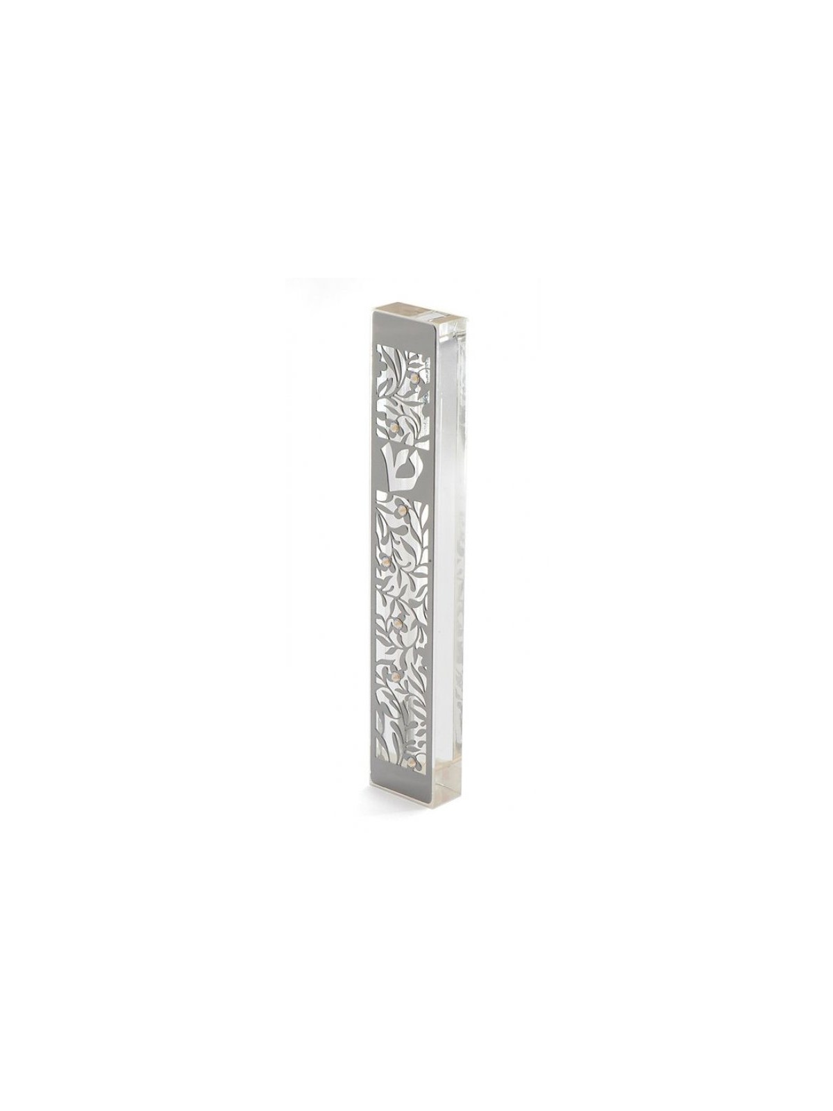 Dorit Judaica Large Lucite Mezuzah Case Leav... | Modern Mezuzah Cases