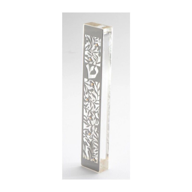 Dorit Judaica Large Lucite Mezuzah Case Leav... | Modern Mezuzah Cases