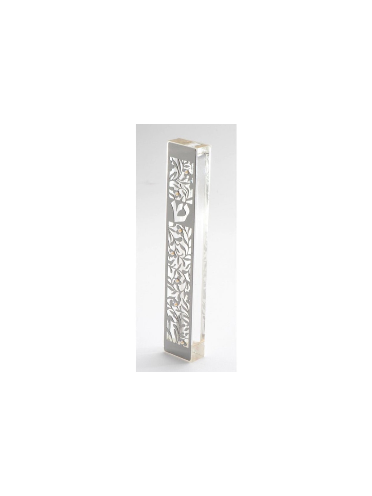 Dorit Judaica Large Lucite Mezuzah Case Leav... | Modern Mezuzah Cases