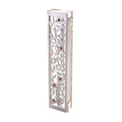 Dorit Judaica Laser Cut Steel Mezuzah Case P... | Modern Mezuzah Cases