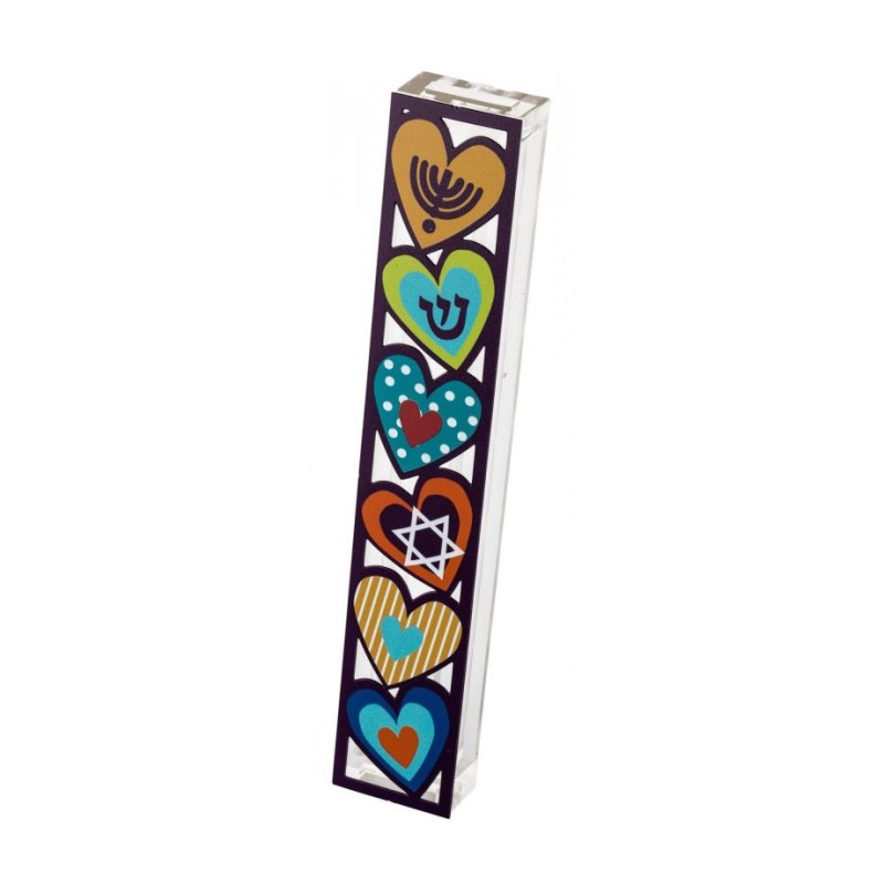 Dorit Judaica Acrylic Mezuzah Case with Colo... | Modern Mezuzah Cases