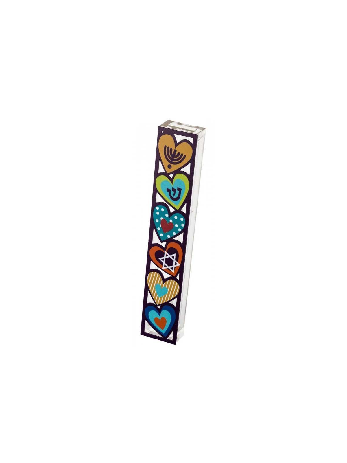 Dorit Judaica Acrylic Mezuzah Case with Colo... | Modern Mezuzah Cases