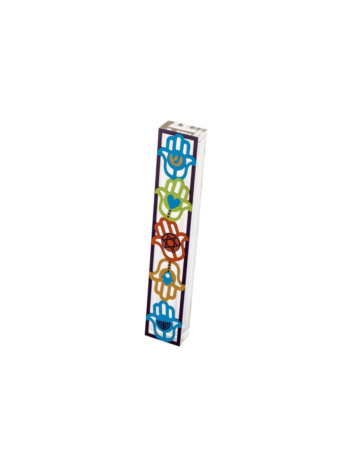 Dorit Judaica Acrylic Mezuzah Case with Colo... | Modern Mezuzah Cases