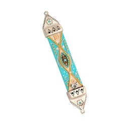 Pewter and Wood Mezuzah Case Ester Shahaf | Mezuzah by Esther Shahaf