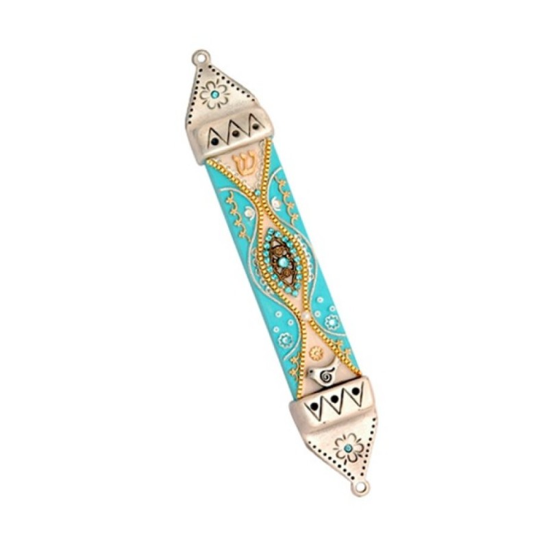 Pewter and Wood Mezuzah Case Ester Shahaf | Mezuzah by Esther Shahaf