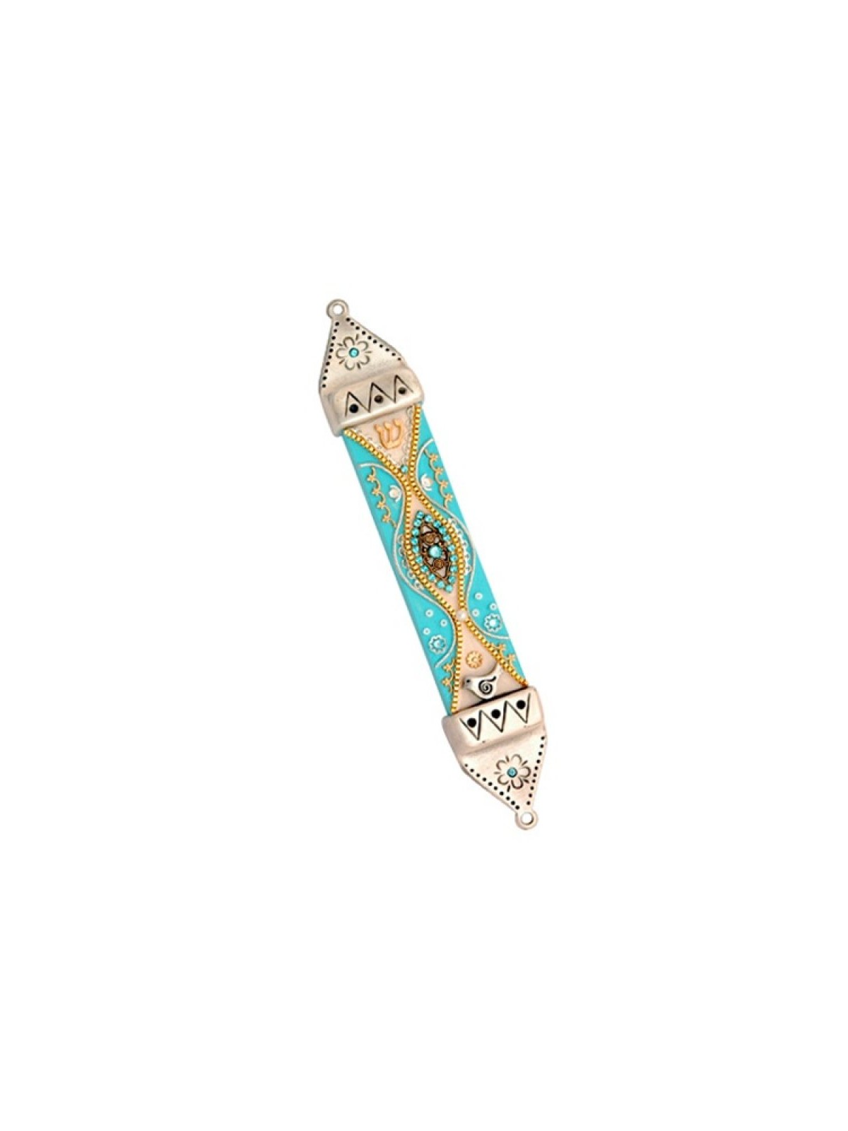 Pewter and Wood Mezuzah Case Ester Shahaf | Mezuzah by Esther Shahaf