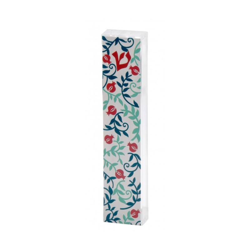 Dorit Judaica Lucite Mezuzah Case Leafy Pome... | Modern Mezuzah Cases