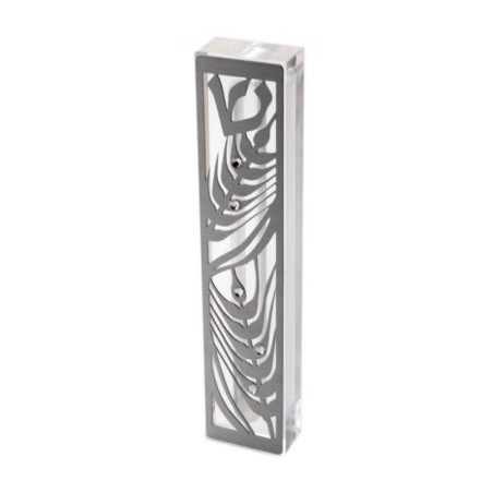 Dorit Judaica Laser Cut Steel Mezuzah Case W... | Modern Mezuzah Cases