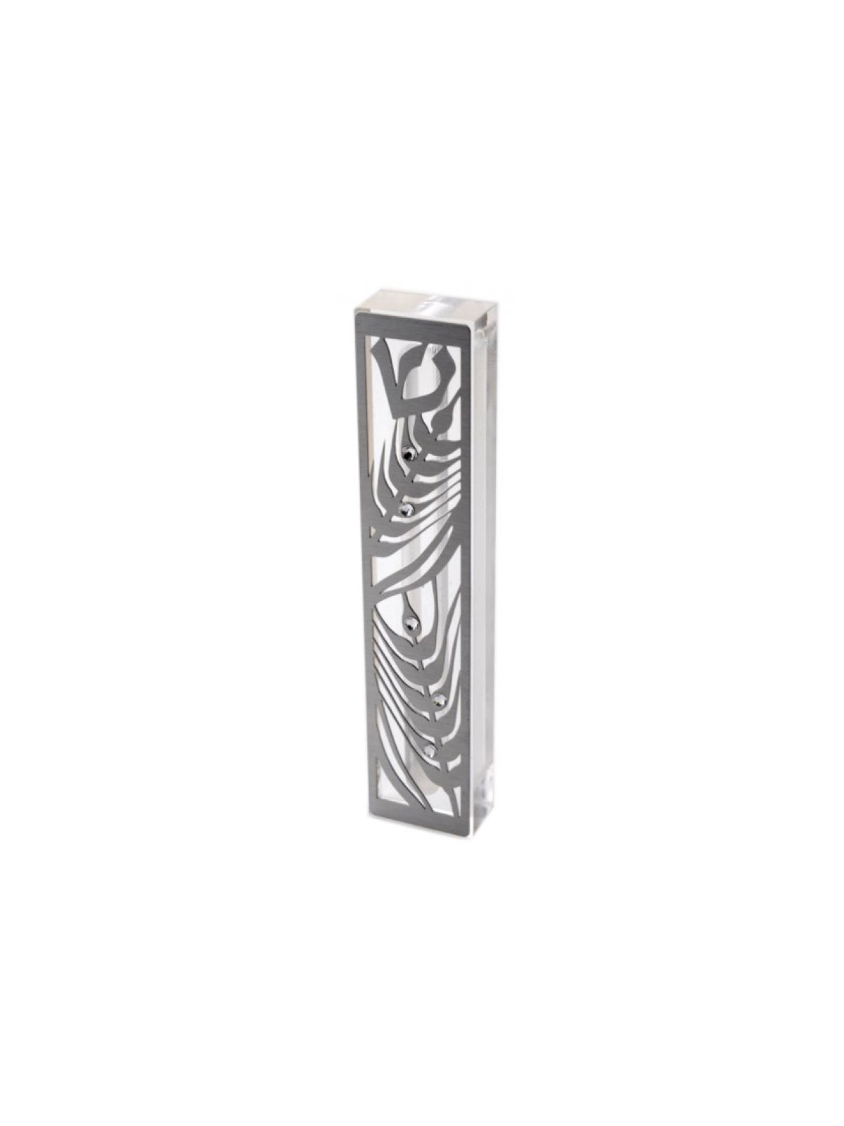 Dorit Judaica Laser Cut Steel Mezuzah Case W... | Modern Mezuzah Cases