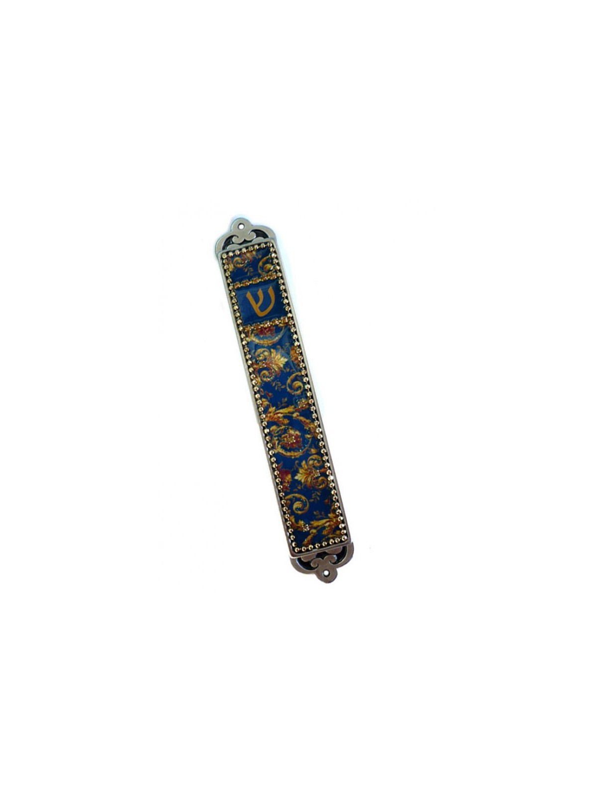 Iris Design Mezuzah Case Hand Painted Enamel... | Modern Mezuzah Cases
