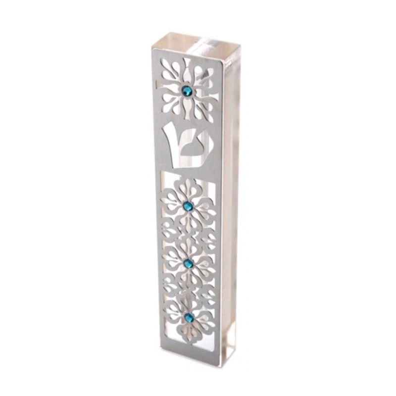 Dorit Judaica Laser Cut Steel Mezuzah Case A... | Modern Mezuzah Cases