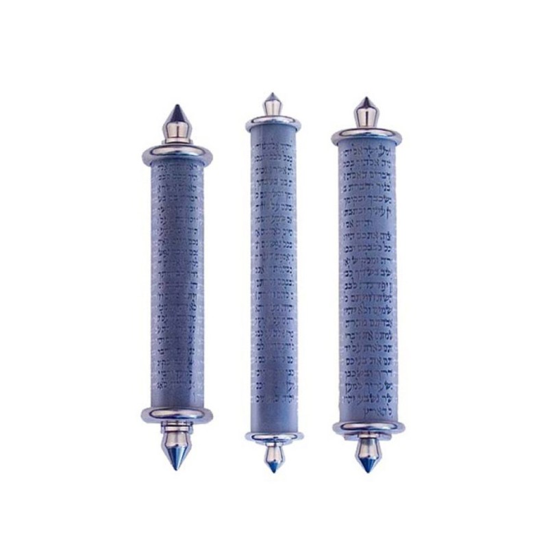 Agayof Mezuzah Case Shema Yisrael Etched on Tempere... | Glass Mezuzah