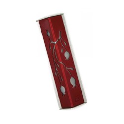 Shraga Landesman Angular Shiny Ruby Red Alum... | Modern Mezuzah Cases