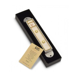 Iris Design Handcrafted Pewter Enamel Beaded... | Modern Mezuzah Cases