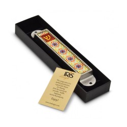 Iris Design Handmade Pewter Enamel Beaded Me... | Modern Mezuzah Cases