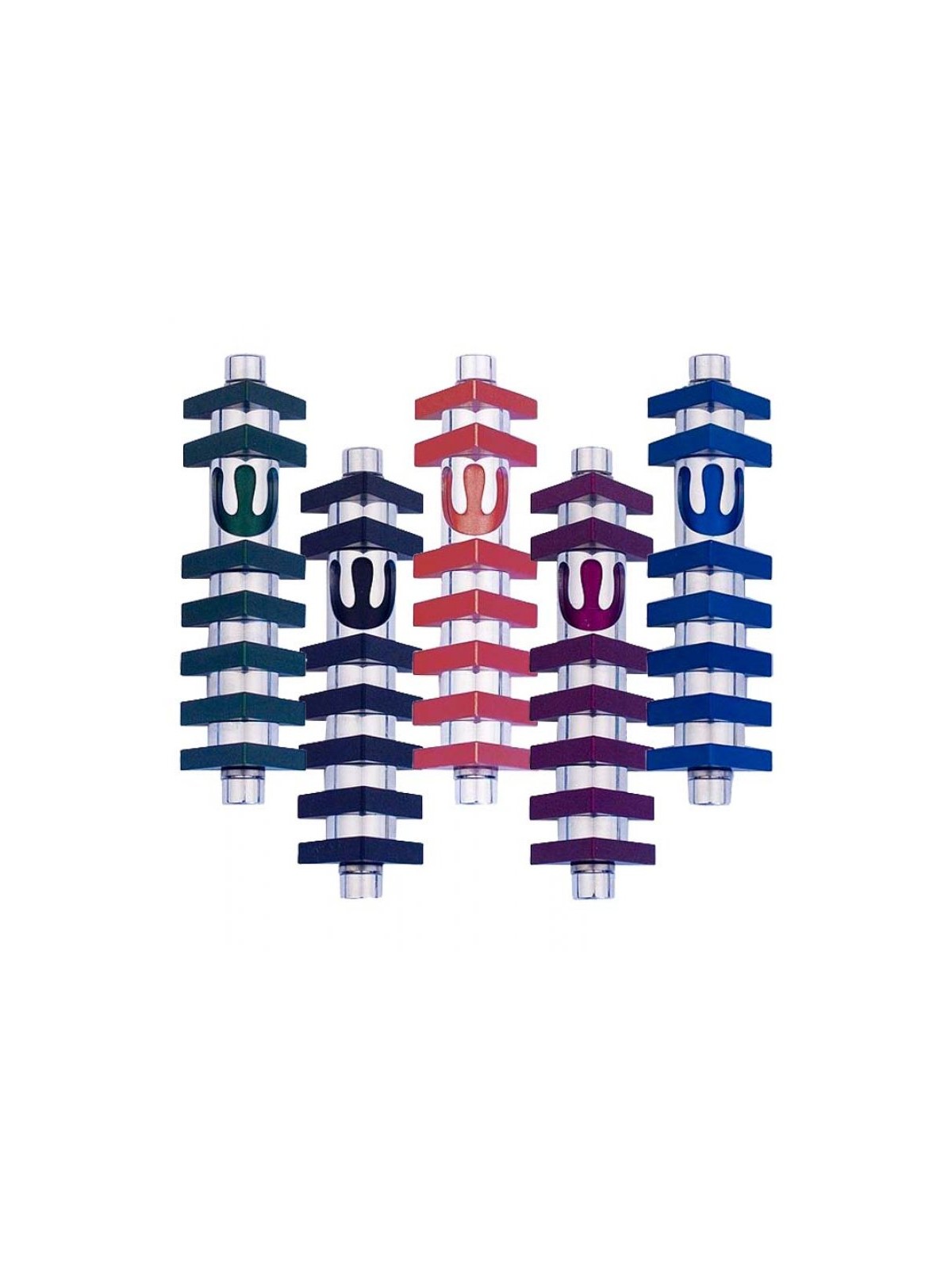 Agayof Cylinder Mezuzah Case with Triangles ... | Modern Mezuzah Cases