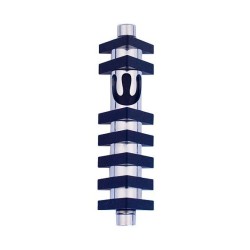 Agayof Cylinder Mezuzah Case with Triangles ... | Modern Mezuzah Cases