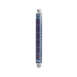 Dorit Judaica Aluminum Mezuzah Case Blue and... | Modern Mezuzah Cases