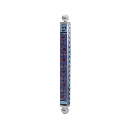 Dorit Judaica Aluminum Mezuzah Case Blue and... | Modern Mezuzah Cases