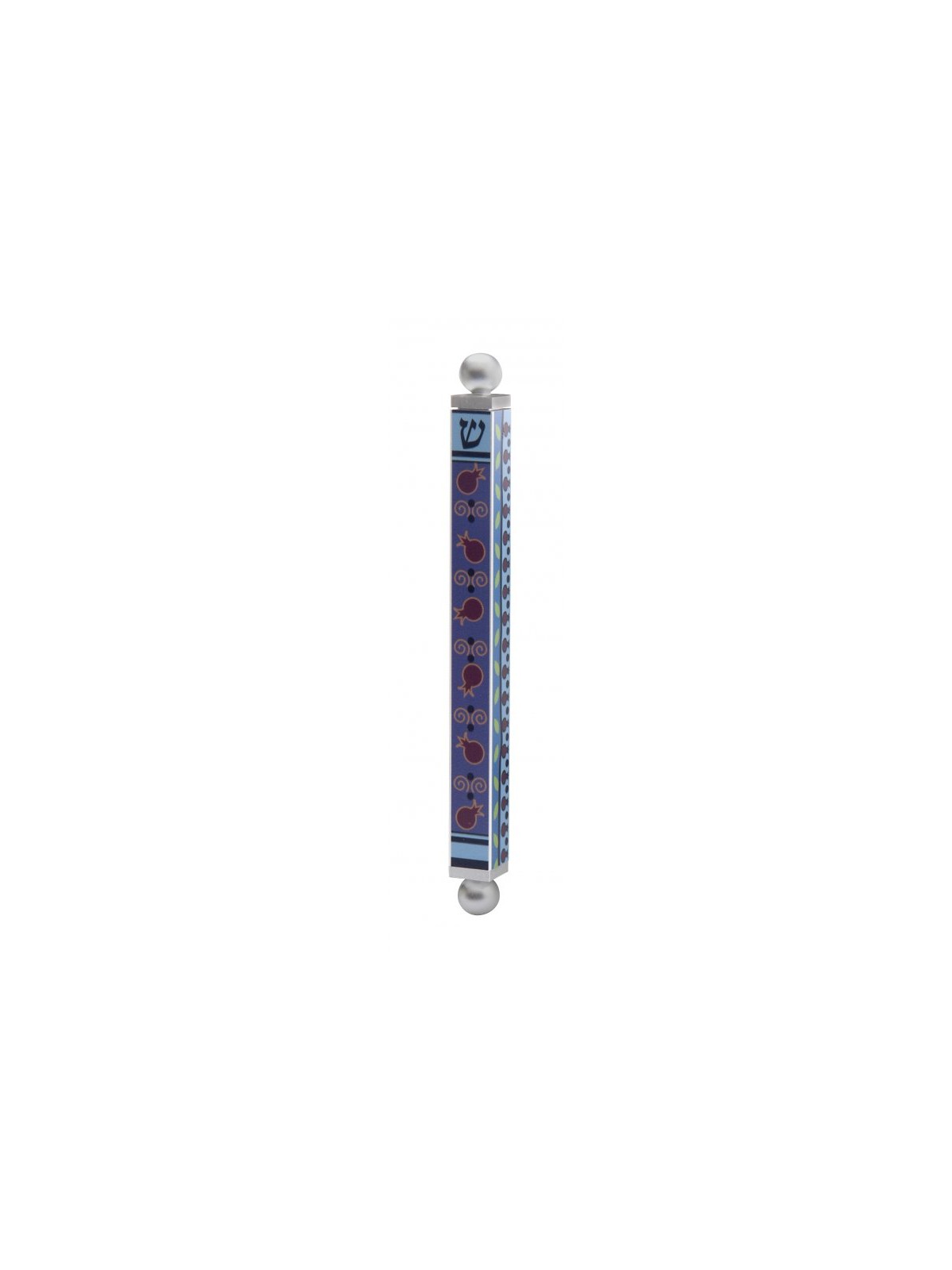 Dorit Judaica Aluminum Mezuzah Case Blue and... | Modern Mezuzah Cases