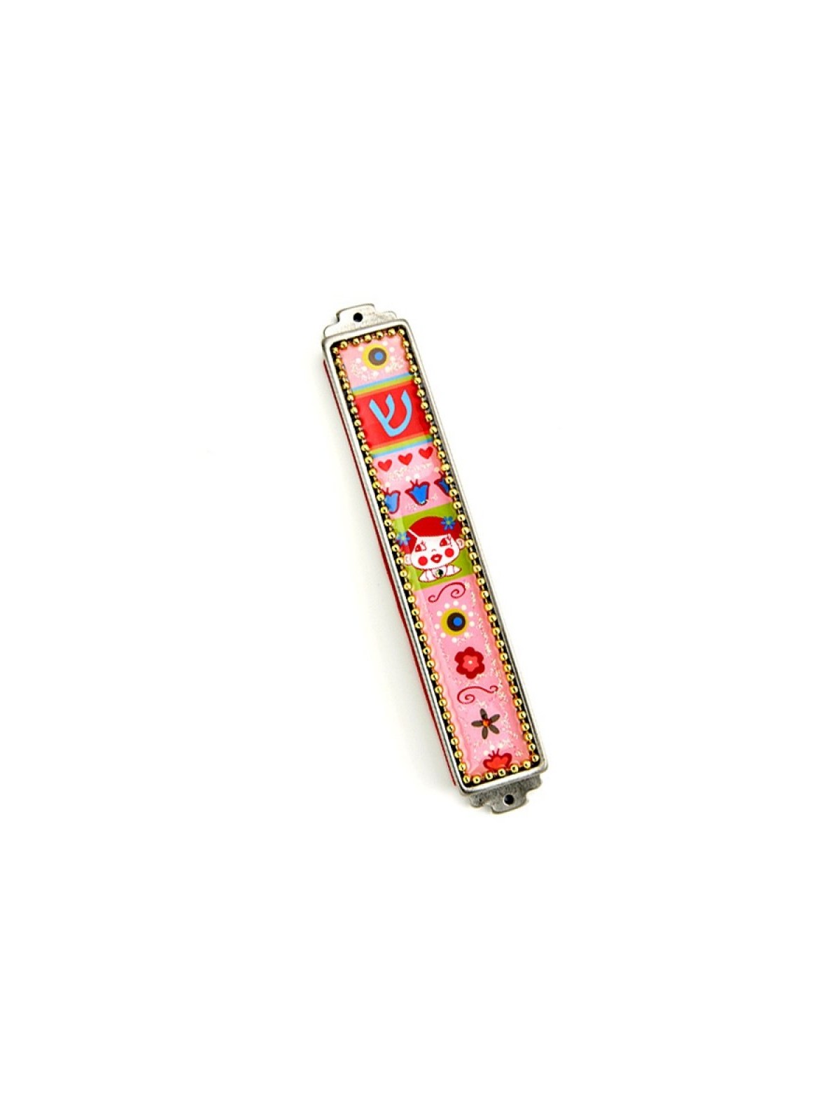 Iris Design Hand Painted Girls Mezuzah Case Pewt... | Children Mezuzah