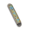 Iris Design Handcrafted Pewter Enamel Beaded... | Modern Mezuzah Cases