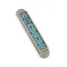 Iris Design Handcrafted Pewter Enamel Beaded... | Modern Mezuzah Cases