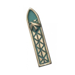 Shraga Landesman Blue Peace Dove and Criss C... | Modern Mezuzah Cases