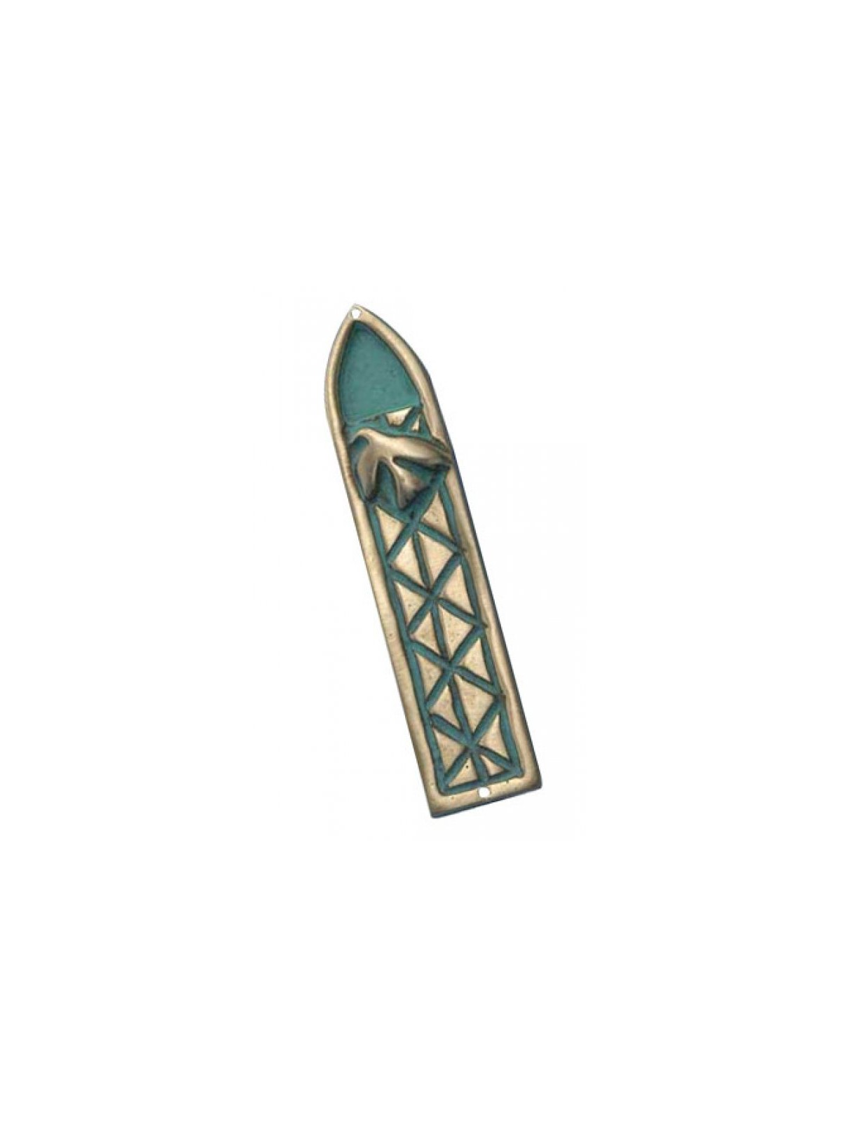 Shraga Landesman Blue Peace Dove and Criss C... | Modern Mezuzah Cases