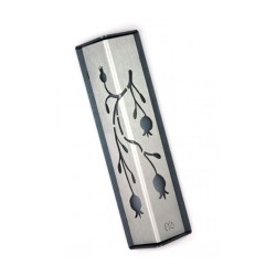 Shraga Landesman Angular Shiny Silver Alumin... | Modern Mezuzah Cases