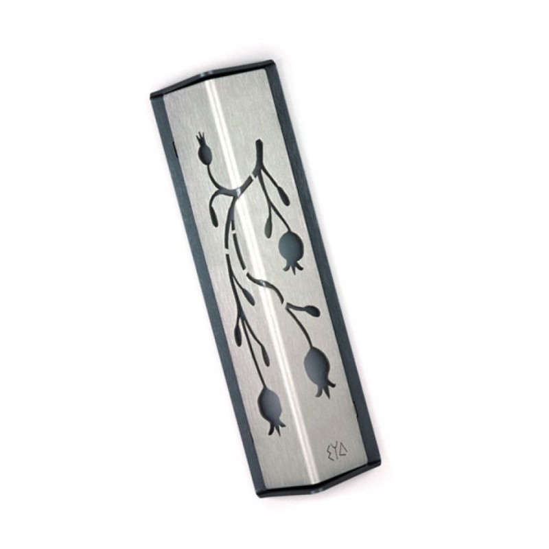 Shraga Landesman Angular Shiny Silver Alumin... | Modern Mezuzah Cases